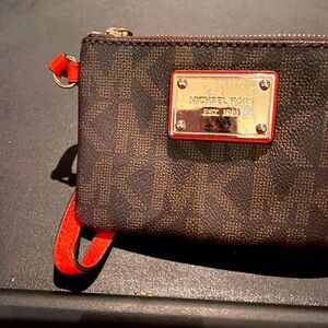 Michael Kors leather logo zip top card holder